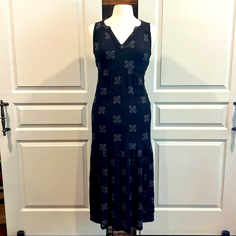 Universal Thread XS new black white gauzy dress tribal boho maxi small